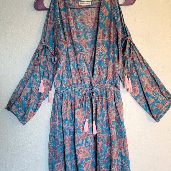 Long Sleeve Dress, Dreamy Satin Paisley Fabric - Picture 5 of 11